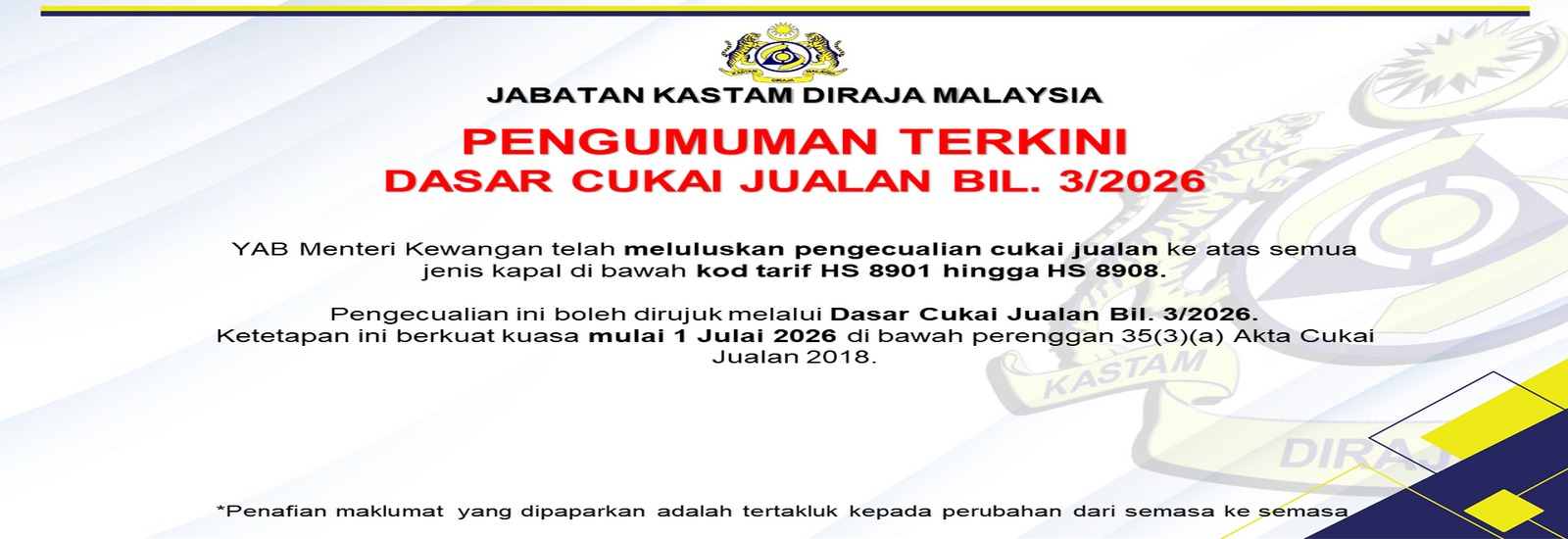 DASAR_CUKAI_JUALAN_BIL_3_2026 DASAR_CUKAI_JUALAN_BIL_3_2026